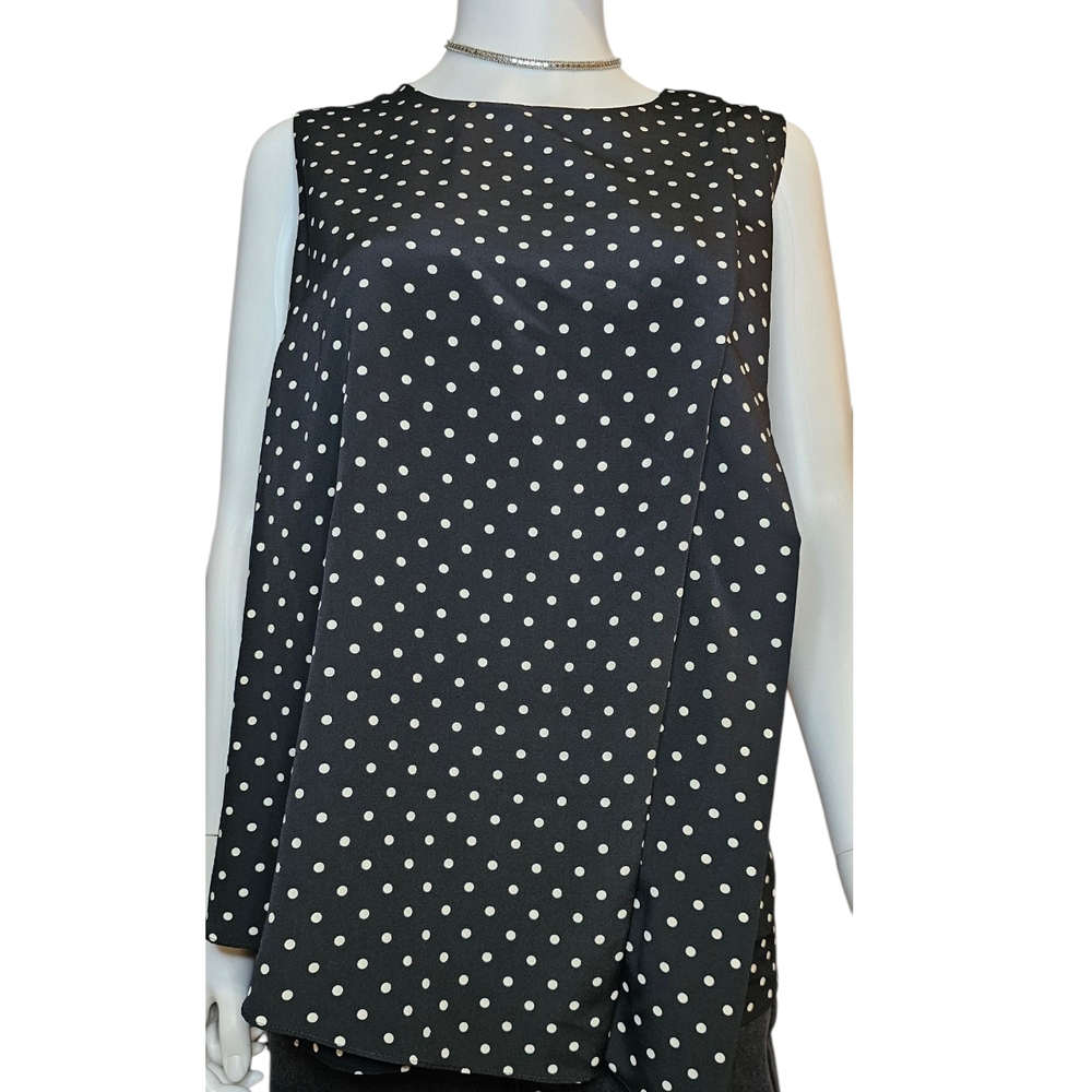 Ralph Lauren Black and Cream Polka Dot Top - Picture 4 of 4